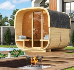 Buiten sauna voor in de tuin
