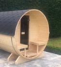 BUITENSAUNA BARRELSAUNA 186 INFRAROOD MET VERANDA