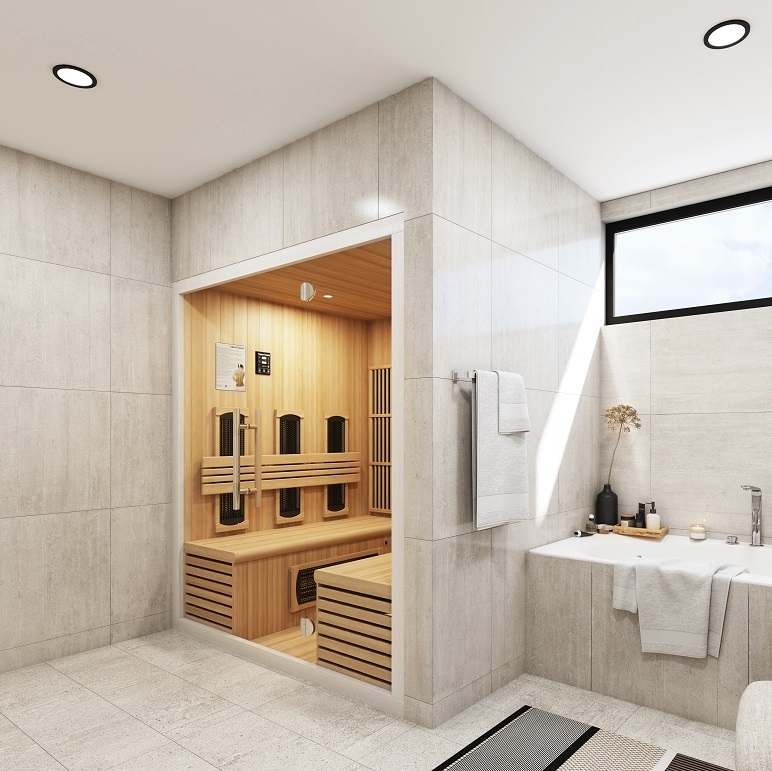 rechtop een schuldeiser Laboratorium Sauna + Infrarood combi sauna voor badkamer € 4399.- | SuperSauna ®