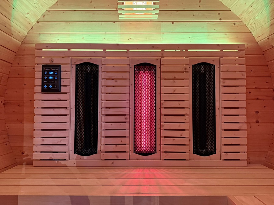 Buiten sauna met infrarood Buiten sauna met infrarood