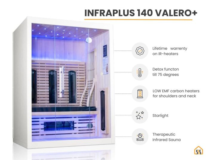 Valero Supersauna 140 – luxe stoomsauna voor thuisgebruik Valero Supersauna model 140, modern design met houtafwerking en stoomfunctie