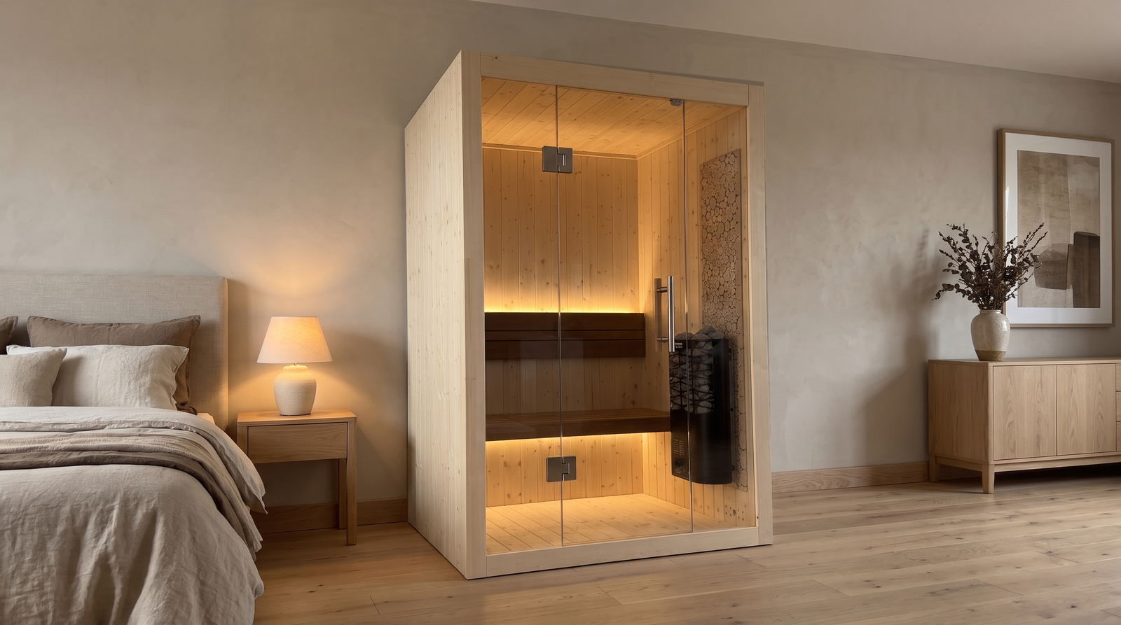 Finse sauna S-Line Nordiq 130, slaapkamer