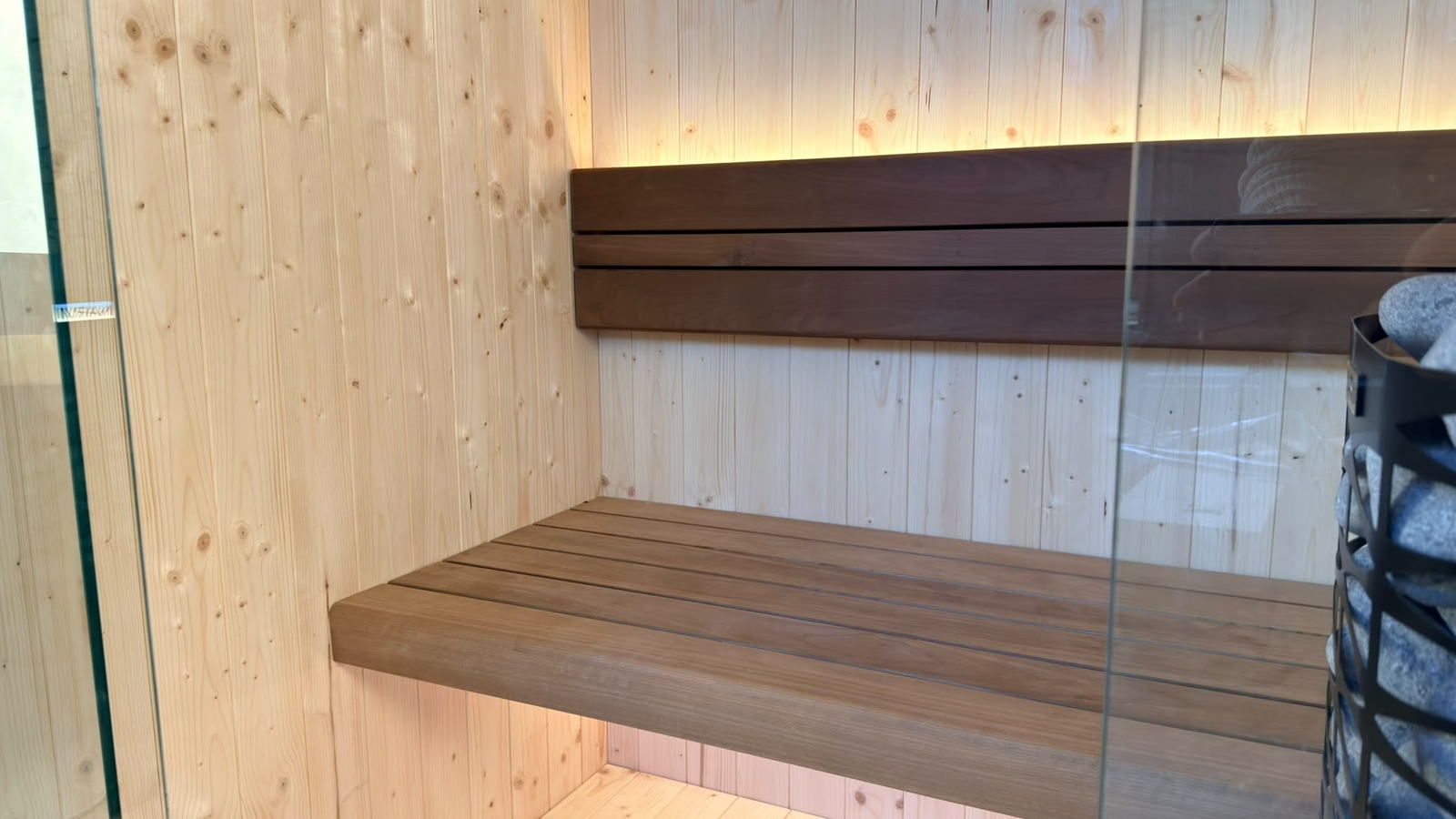 Finse sauna S-Line Nordiq 130, bank en led